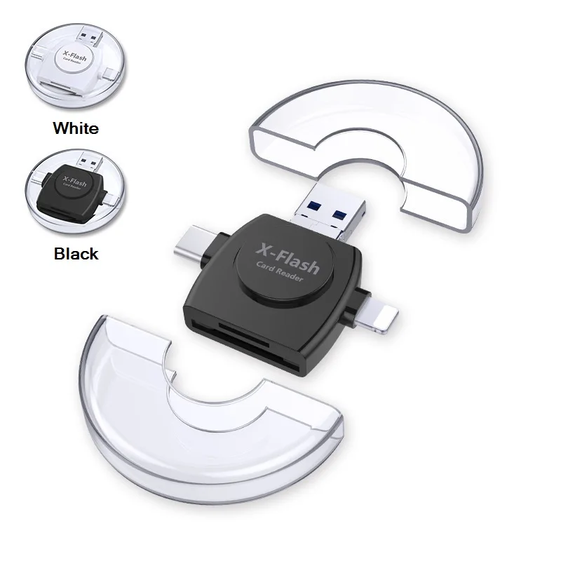 Все в одном SD TF кард ридер Lightning Type C Micro USB Android многосистемный совместимый адаптер