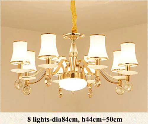 8 lights pendant Современные хрустальные мраморные светодиодные люстры, освещение, золотая металлическая гостиная, светодиодная подвесная люстра, подвесной светильник для спальни - Цвет абажура: 8 lights pendant