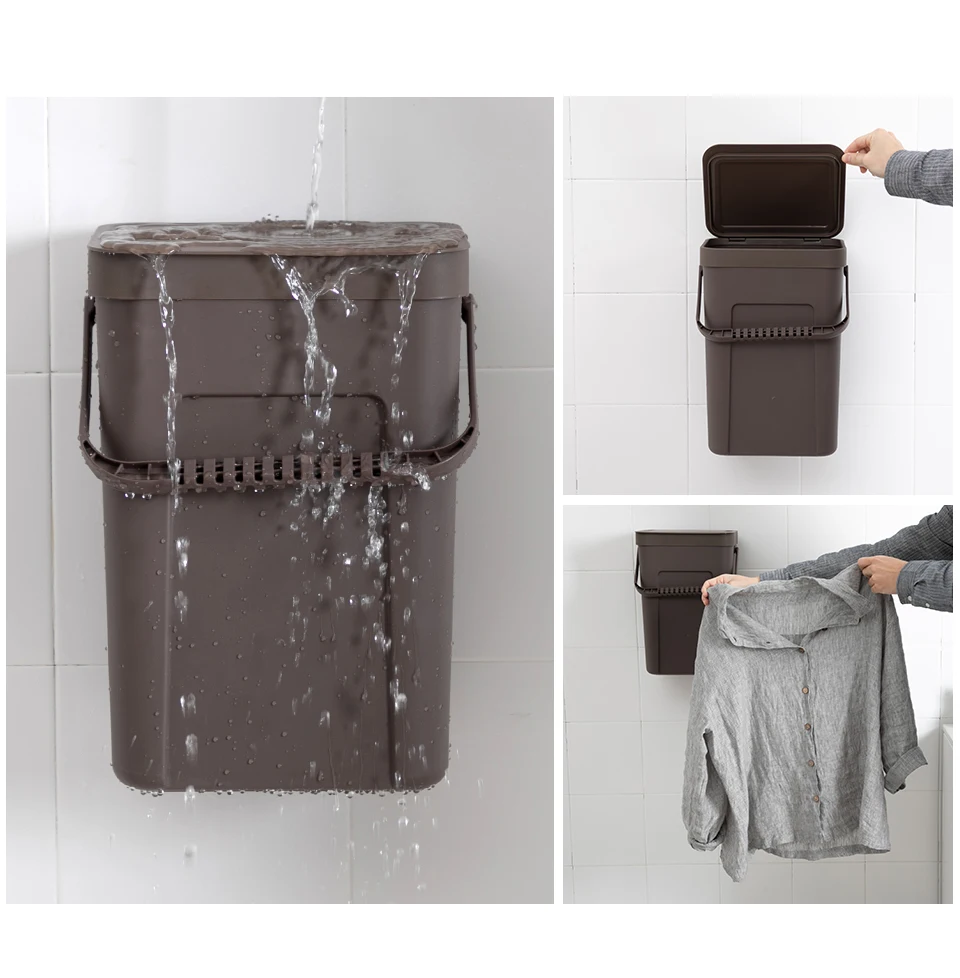 BNBS висящая грязная корзина для одежды пластиковая корзина для белья большая корзина для хранения белья для ванной комнаты водонепроницаемое ведро
