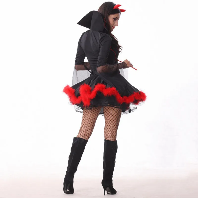 VASHE сексуальный дьявол костюм ведьмы для взрослых Для женщин Карнавал, Хэллоуин партии женщина нарядное платье