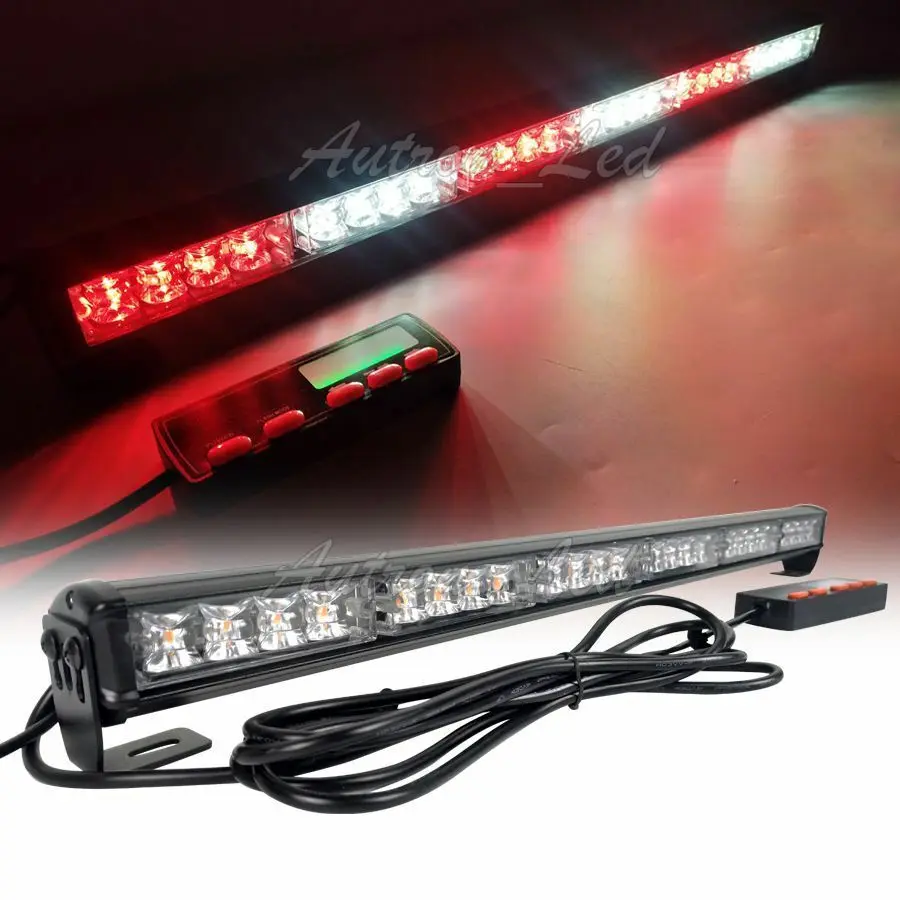 

26" 24W Red White LED Traffic Adviser Directional Arrow Flashing Strobe Lightbar