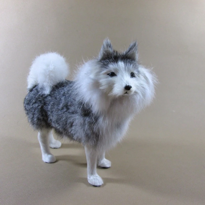 Dorimytrader Simulation Animals Dog Soft Realistic Husky Plush Toy Polyethylene & Furs Handicraft Home Decoration Doll Gift DY80029(4)