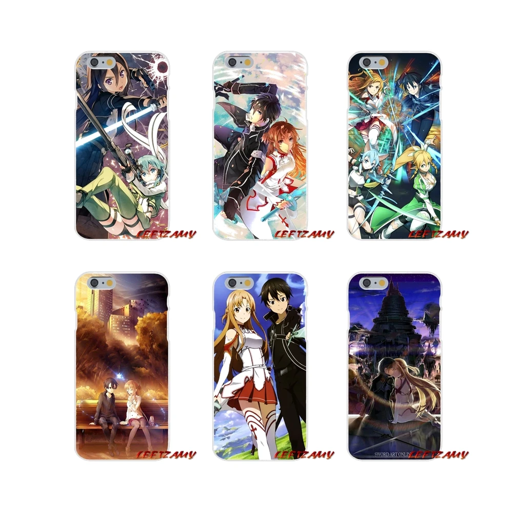 For iPhone X XR XS MAX 4 4S 5 5S 5C SE 6 6S 7 8 Plus Sword Art Online Kirito Asuna Accessories Phone Shell Covers | Мобильные