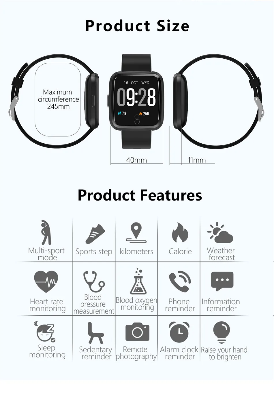Smart Watch Men Women Fitness Tracker Message Reminder Clock Heart Rate Monitor Sport Activity Tracker Watches for Android IOS lemfo xiaomi watch 10