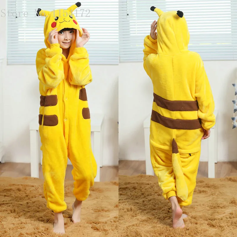 

Kigurumi Pikachu carton Animal onesies Pajamas boys girls costume Pyjamas kids cosplay pijamas children sleepwear