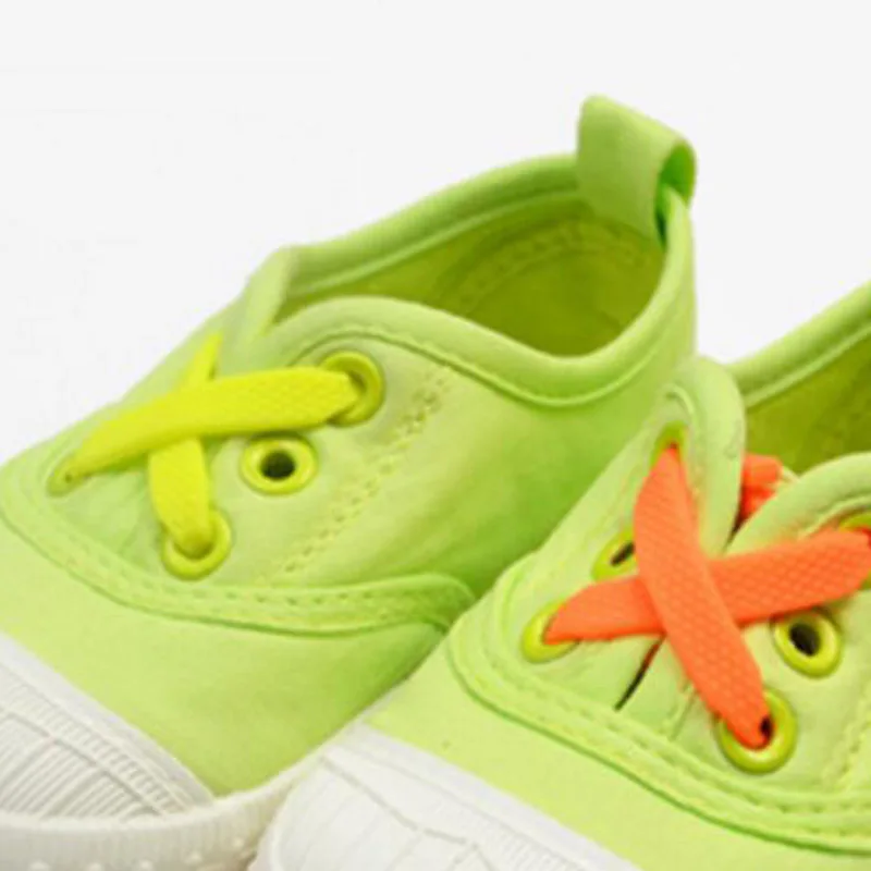 JUP1 Set/12 Roots Adult Child Multicolor Shoelace Flat Square Head Bracelet Canva Leisure Silicone Elastic Laces Shoelace Buckle