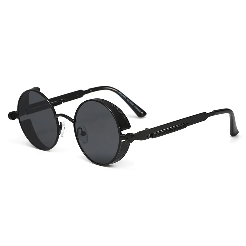 

Sunglasses round Designer steam punk Metal OCULOS de sol women COATING SUNGLASSES Men Retro CIRCLE SUN GLASSES OUTU2518 #0314-22