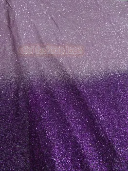 

CiCi-4917 on sale embroidery african tulle mesh fabric with glitter sequins glued for party dress