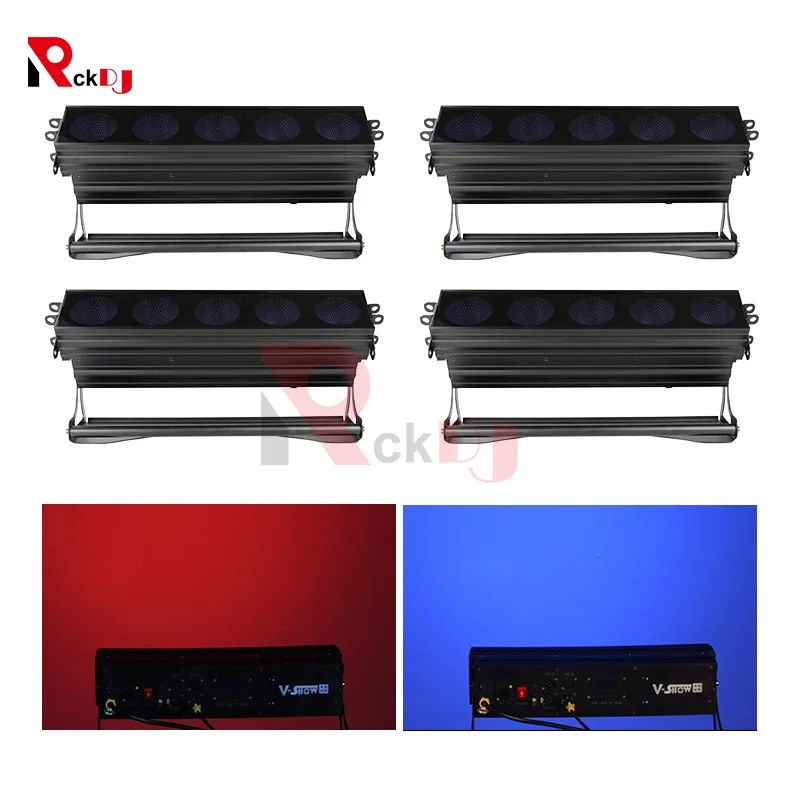 dj light 4pcs 5DOT 30W RGBW 4in1 COB High Power Wall Washer stage Led Bar Light for disco | Освещение