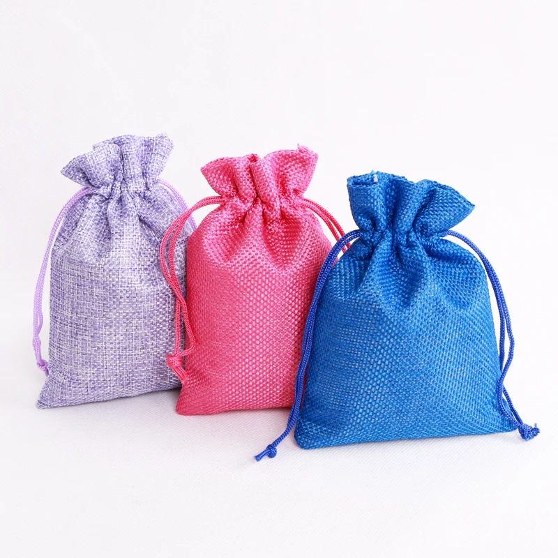 10 шт./лот мини 7x9 см ювелирные упаковочные сумки джутовые мешки со шнурком сумки для конфет подарки закуски ювелирные упаковочные сумки оптом