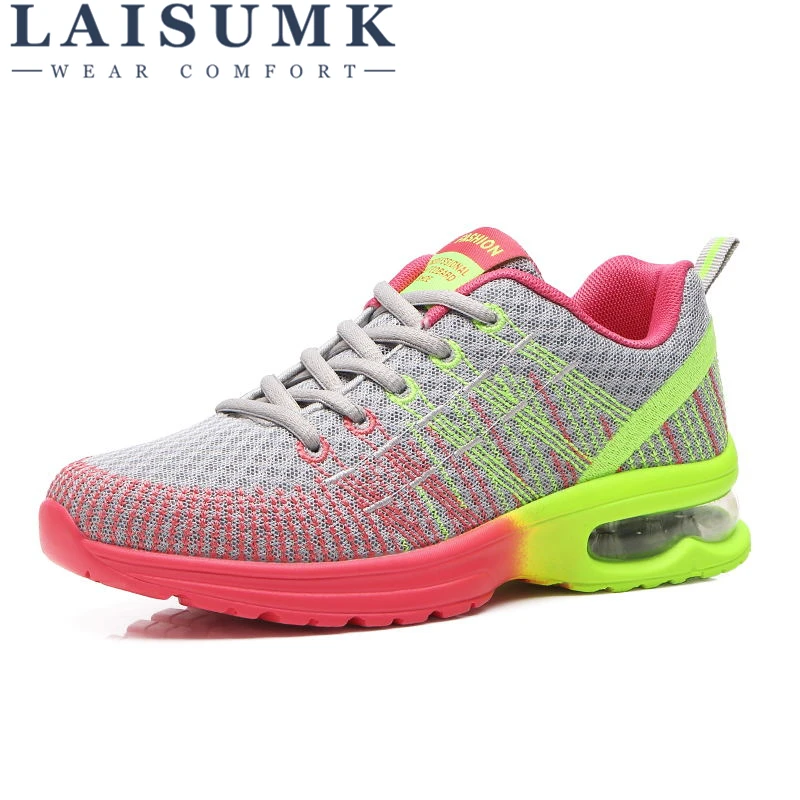 

2019 LAISUMK Lace-Up Woman Casual Walking Shoes Air Mesh Women Breathable Shoes Fashion Sneakers Shoes Tenis Feminino
