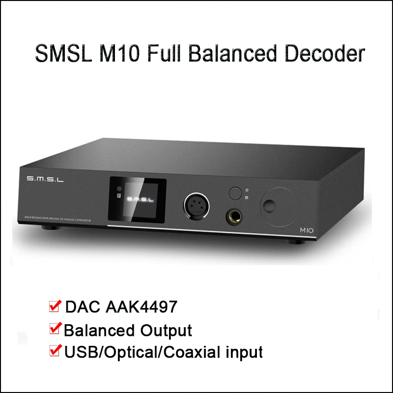 

SMSL M10 Desktop DAC Audio Amplifier USB DAC AK4497 XMOS Decoder DSD512 Balanced Headphone Amplifier Output