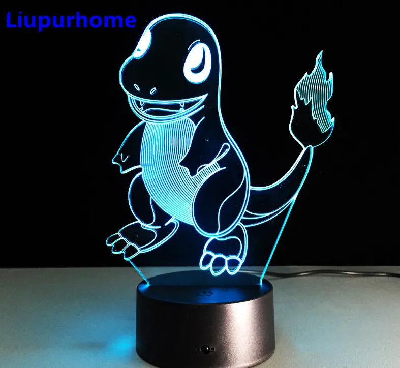Charmander Poke Monster 3D LED Nightlight Table Decor Lamp Novelty Night Light for Child Gift action figure 3D30