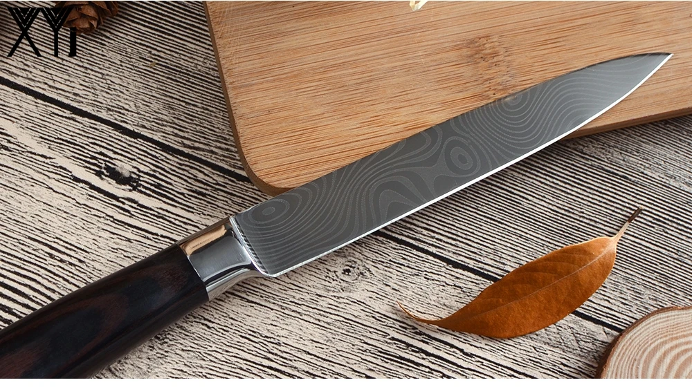 XYj кухонные инструменты-ножи 6 шт. Набор для очистки овощей утилита сантоку нарезки ножи с текстурой нож для овощей ножи шеф-повара из нержавеющей стали