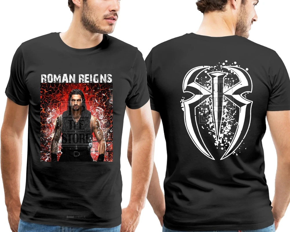 الرومانية يسود برو المصارعة T قميص أسود حجم S إلى 4Xl