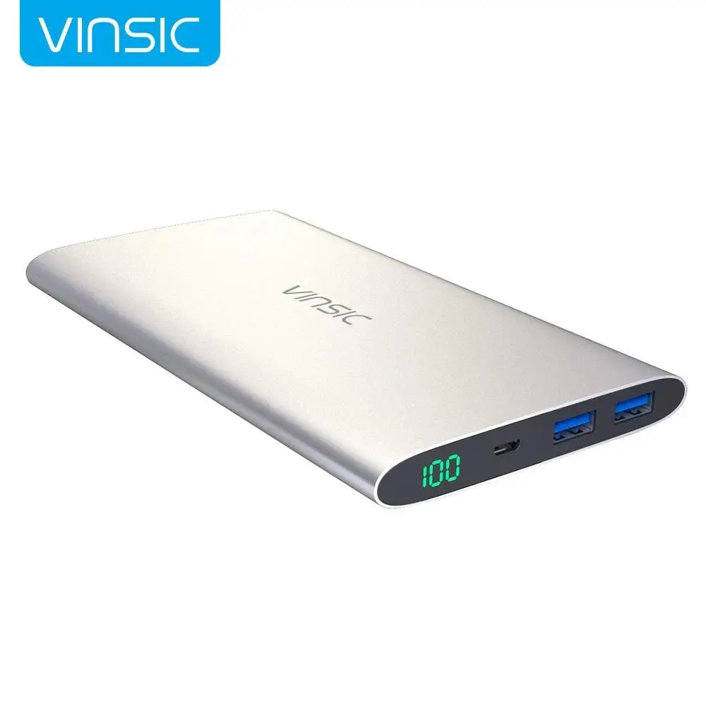 Vinsic Alien P11 ультра тонкий 12000 мАч power Bank 5 в 2.4A двойное внешнее зарядное usb-устройство для аккумулятора для i Phone X 8 8 Plus