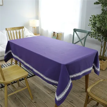 

Pure Purple 100%Cotton Table Cloth Square Party Banquet TableCloth Solid Color Nappe Table Cover Overlay toalha de mesa festa