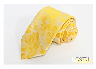 Высокое качество новейший полиэфирный тканый цветочный галстук для мужчин Модный классический мужской галстук для свадьбы 7 см ширина галстук для жениха - Цвет: LD9701
