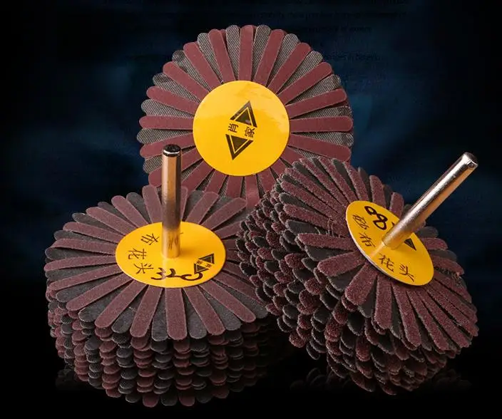 5pcs 80 * 6mm shaft Mounted Sanding Cloth Wire polishing wheel Radial