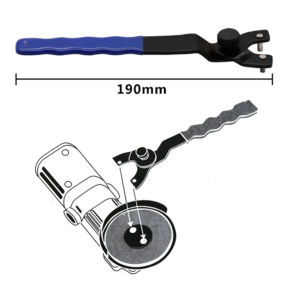 Хорошее Регулируемый 2 Pin Пластик ручка гаечный ключ угловая шлифовальная машина 10-30 мм Универсальный сверхмощный