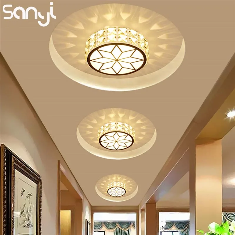 

SANYI 6W/12W Modern Ceiling Lamps Warm White+Color/Warm White+White Light LED Crystal Ceiling light for Hallway Dinning Room