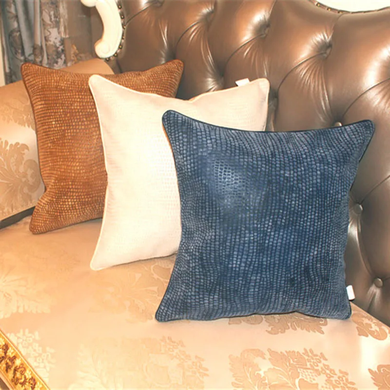 

Cushion Cover Postmodern Throw Pillows Soft Leather flocking fabric Sofa Bedding Model Room Decor Luxury Cojines Almofadas