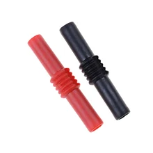 2 teile/los PVC Schwarz + Rot 4mm Bananen Buchse Weibliche Adapter Verlängerung Isolierte Banana Stecker Koppler