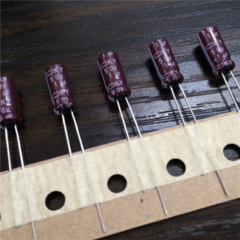 50pcs 1uF 50V NIPPON NCC KY Series 5x11mm Low ESR 50V1uF Aluminum Electrolytic Capacitor
