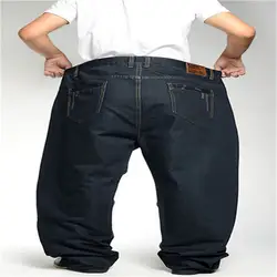Модные повседневные очень большие мужские джинсы прямые свободные раздел плюс удобрения XL жира штаны Горячие