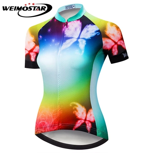 Weimostar Cycling Jersey Women downhill jersey mtb Jersey Bicycle Short Sleeve Breathable Cycling Clothing Ropa Ciclismo - Цвет: CD5809