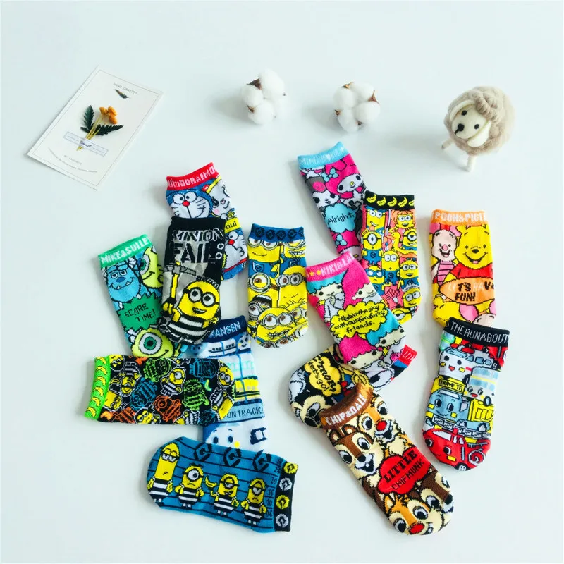 5 пар детских носков для девочек хлопковые детские короткие носки для маленьких мальчиков и девочек красивые Носки с рисунком для девочек От 1 до 8 лет