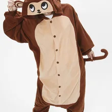 Унисекс для взрослых, мультяшное животное коричневая обезяна пижамный комплект дома Комбинезоны пижамы Косплэй костюмы для вечеринок