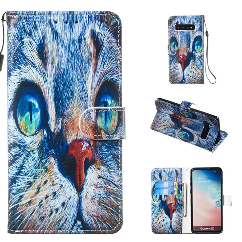 Кожаный флип-чехол для samsung Galaxy S10 E S9 S8 A10 A20 A30 A40 A50 A70 M10 M20 M30 A6 A7 J4 J6 Plus Note 10 бумажник чехол