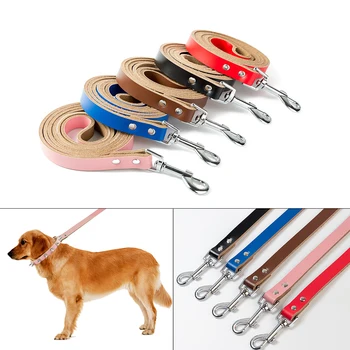 

Leather Dog Leash Coleira Guinzaglio Cane Honden Riem Correa Para Perro Kopek Tasma Service Dog Accessories Leashes Hunde Leine