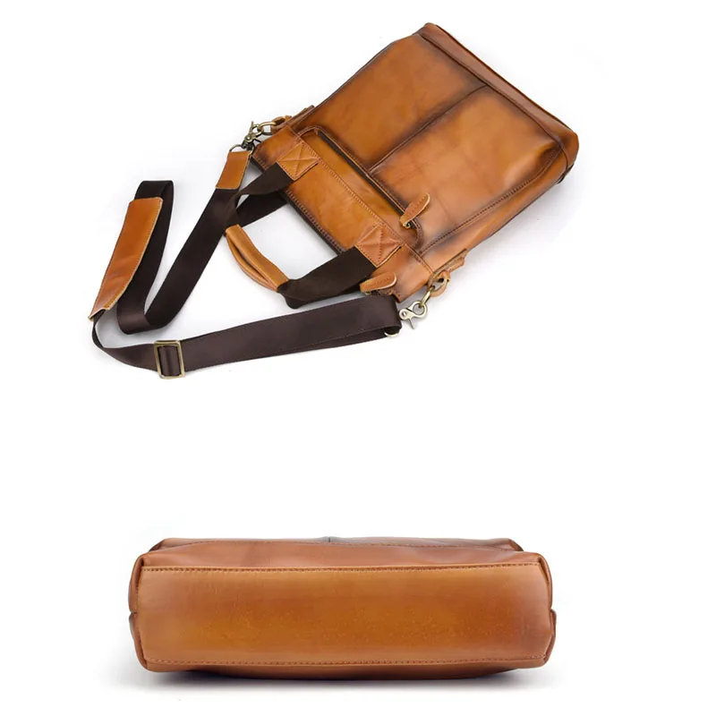 AETOO Retro leather color men's bag business leather men's handbag shoulder bag official Messenger bag vertical men's bag