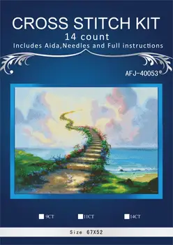 

oneroom Heaven Road Embroidery Crafts Needlework 14CT Unprinted Arts Cross Stitch Kits DMC DIY Quality