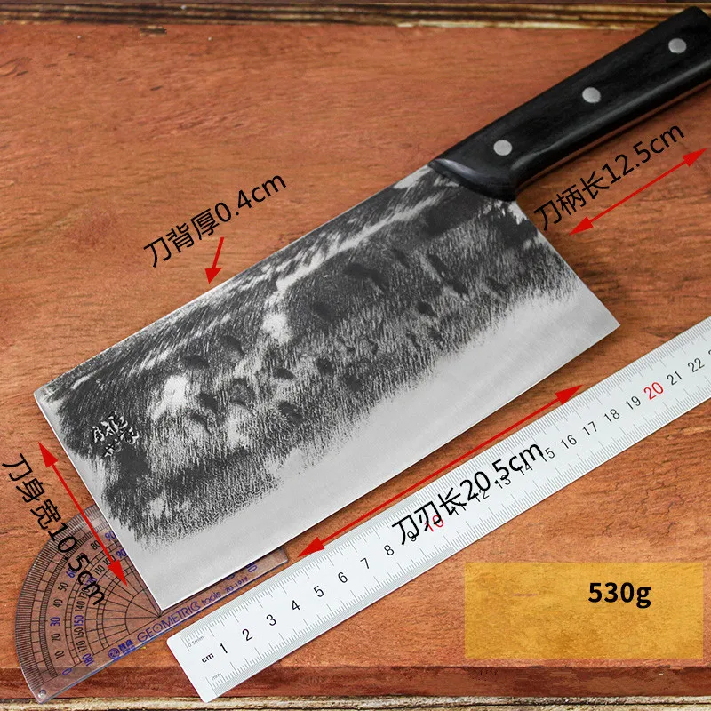  Blacksmith Traditional Handmade Chinese Style Chef Special Knife Kitchen Slicing Meat Fish Vegetabl - 33012419121