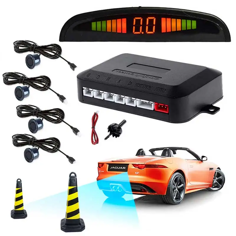 

Car Auto Parktronic LED Parking Sensor with 4 Sensors Reverse Backup Car Buzzer Parking Radar Monitor Detector System Display #2