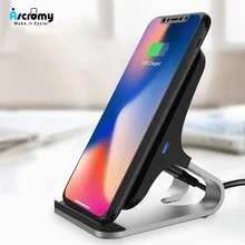 Ascromy Qi Беспроводное зарядное устройство для iPhone X XS Max XR 8 Plus samsung S10 док-станция держатель телефона Подставка быстрое зарядное устройство индукция