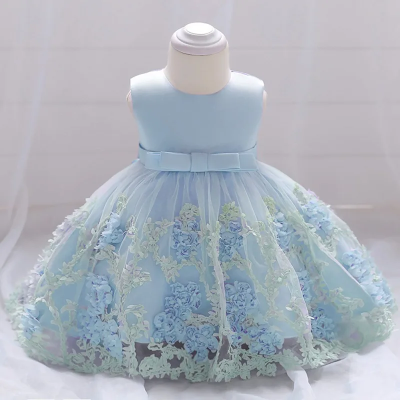 Модное платье для девочек сетчатые Платья с цветочным рисунком Повседневные Вечерние Пышное Платье для принцессы