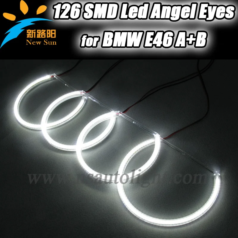 

Free Shipping led angel eyes kits,8000k Super white led halo rings kits for BMW E46 Non projector