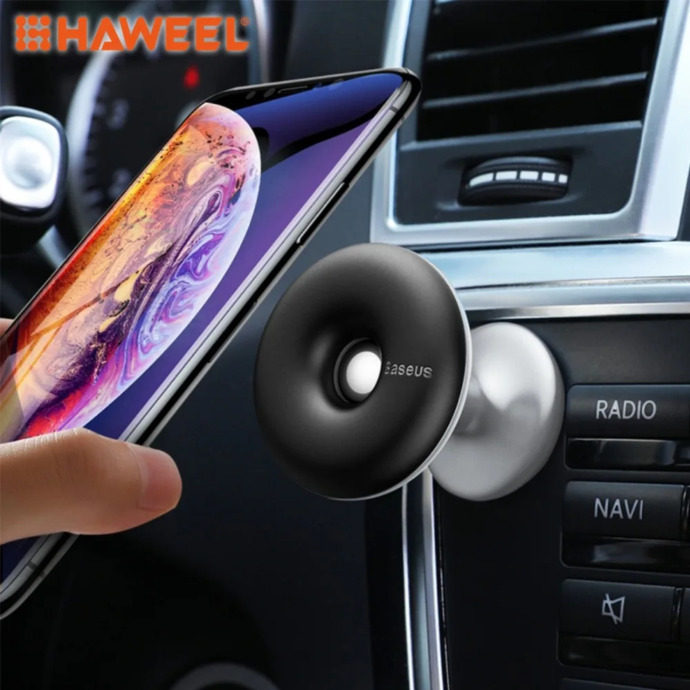 

HAWEEL Car Phone Stand Star Ring Magnetic Car Mount Phone Holder with Cortical Magnetic Strip For iPhone and Other Smartphones