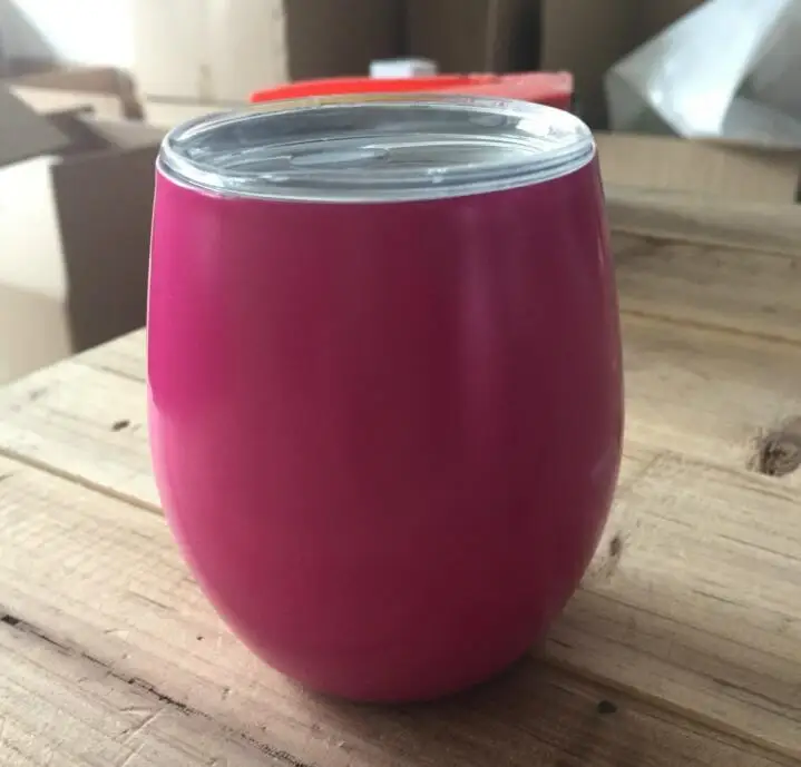 Quevinal100pcs 8 унций кружка для яиц бокал для вина без ножки с двойными стенками из нержавеющей стали Вакуумная Термокружка с крышкой и питьевой кофе чай