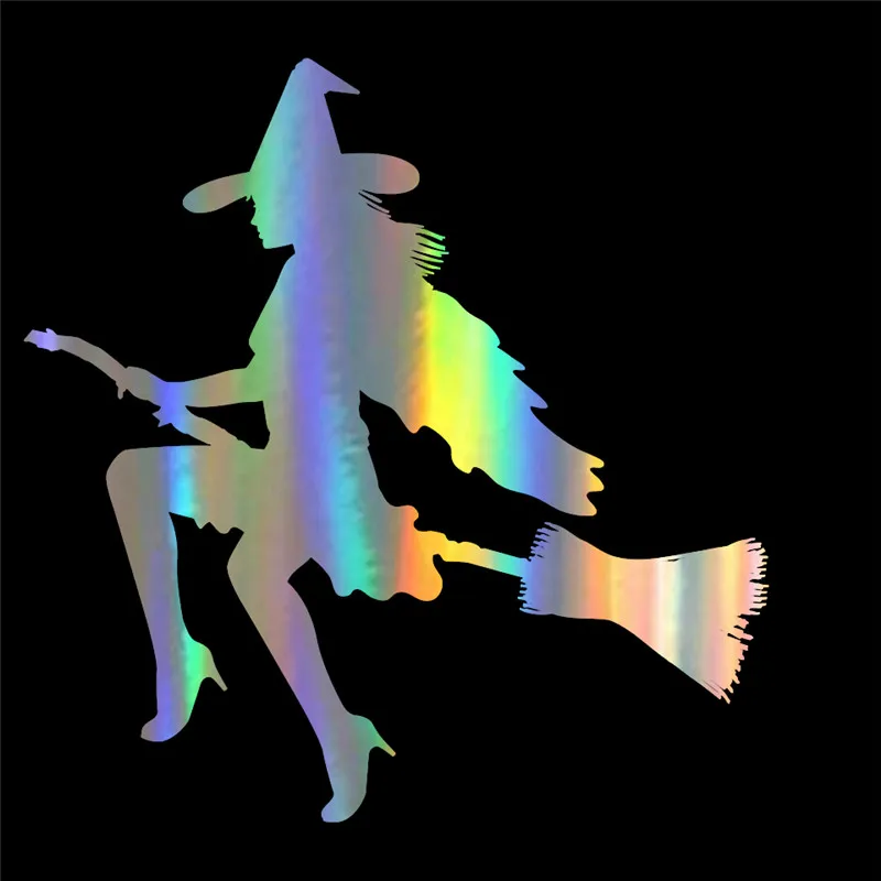 

Fashion Sexy Witch Scary 18.1*18.5CM Car Sticker Personality Reflective Waterproof Vinyl Decals computer sticker family sticker