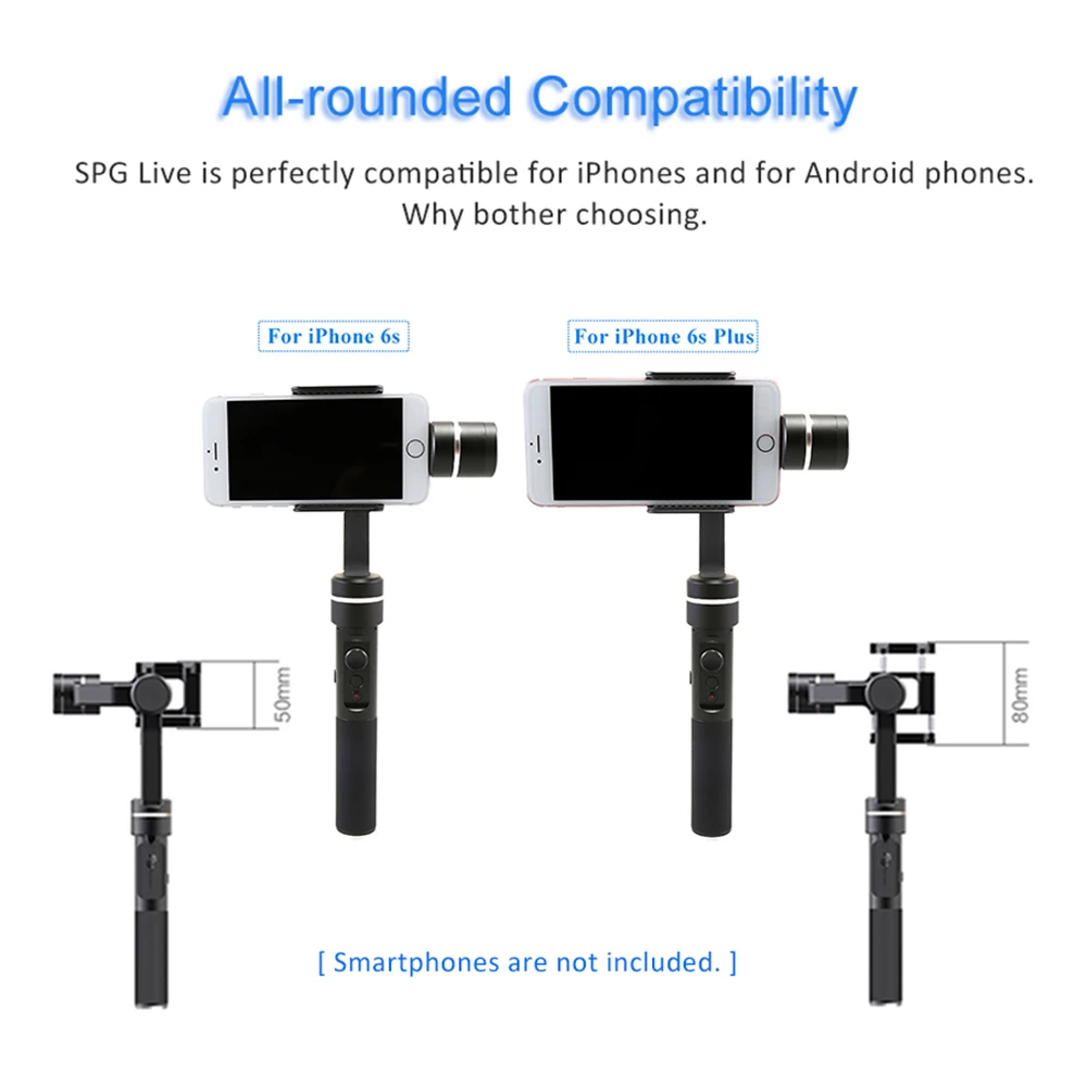  SPG Live 3 Axis Smartphone Stabilizer Handheld Gimbal New Live Steaming Vision for iPhone 7 7+ 6 6+