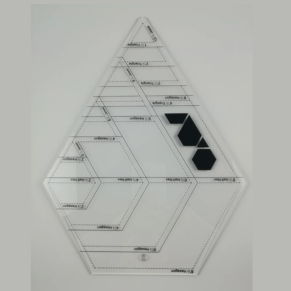 

New DIY Tailor Tools Transparent Sewing Accessories Fabric Sewing Trapezoid Rhombus Patchwork Ruler Drawing Ruler 31.8 X 25cm