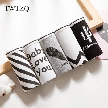 

TWTZQ Panties For Women Underwear Cotton Briefs Letter Feather Female Lingerie Cute Sexy Ladies Underpants Calcinha