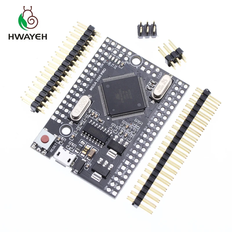 HWAYEH Mega 2560 PRO MINI 5V(встраивание) CH340G ATmega2560-16AU с наконечниками, совместимыми с arduino Mega 2560