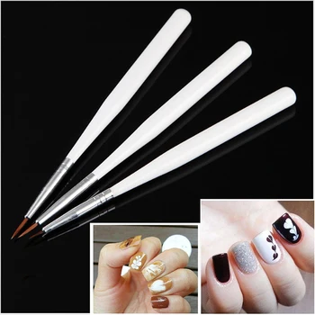 

3pcs/lot White Nail Art Finger Colored Painting Flower Pen Pull Pen For Nail Art Decoration Tool