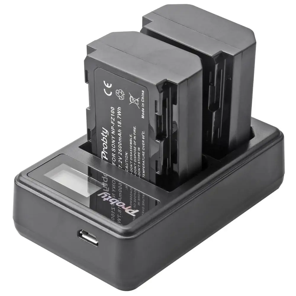 2X NP FZ100 NP FZ100 NPFZ100 2600mAh battery + LCD Dual Charger for ...